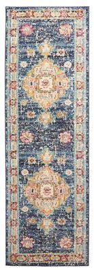 ECARPETGALLERY Machine Made Lotus Navy Area Rug