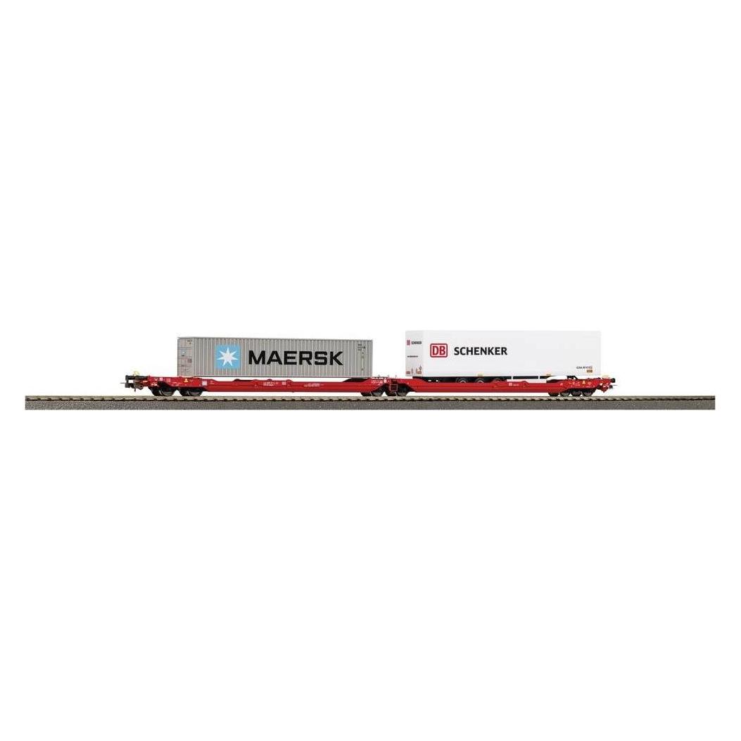 Piko T3000e DB AG VI beladen mit 1x Container 40Maersk und 1x Trailer PNO (Spur H0) (24619)