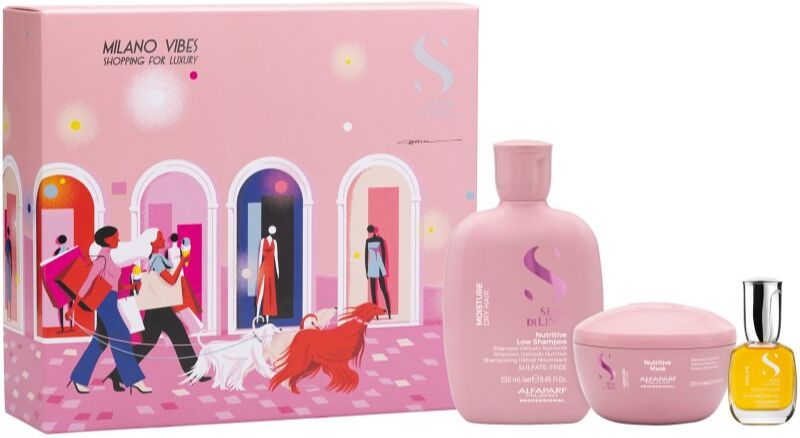 Alfaparf Milano Semi di Lino Moisture Holiday Kit coffret cadeau pour une hydratation intense 3 pcs