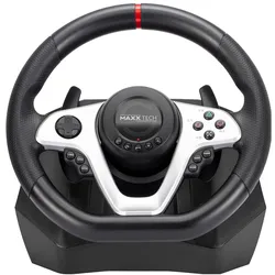 Maxx Tech PR 279 Racing Wheel Kit (PC, PS4, Switch), Gaming Controller, Silber, Schwarz