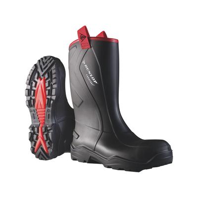 Gummistiefel DUNLOP "Purofort+ Rugged full safety", Damen, Gr. 44, schwarz, Obermaterial: 100% Textilmaterial TEXMAT., Schuhe Gummistiefel