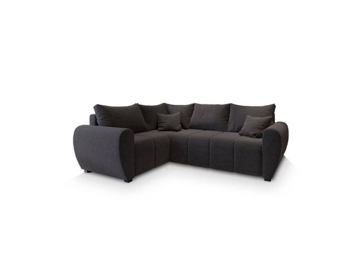 ECKSOFA MADISON L L-S Grau Dünner Stoff mit Schlaffunktion