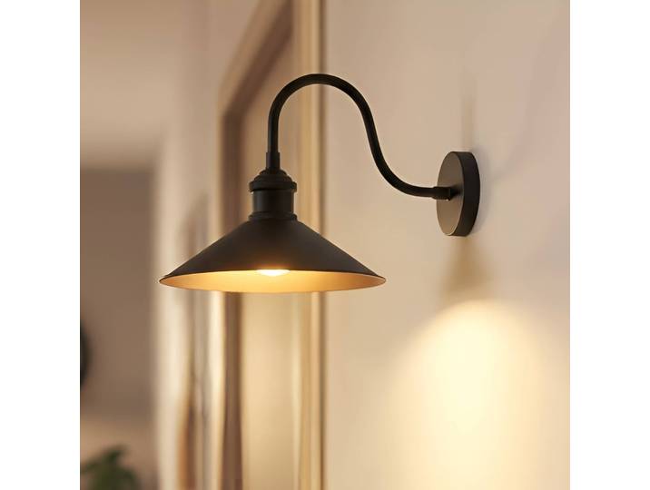 Wandlampe Christer ROYALTECH, dimmbar, schwarz, für Wohn- / Esszimmer, Metall, Vintage, Wandleuchte, Wandlampe Innen