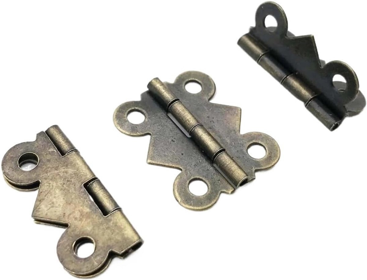 Mini Scharnier Vlindervorm Brons 17x20mm voor Meubel Reparatie