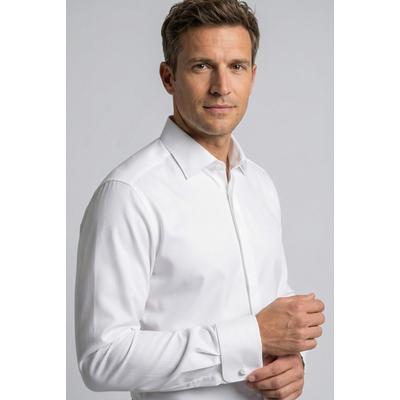 Smokinghemd OLYMP "Luxor modern fit", Herren, Gr. 39, N-Gr, beige, Web, Obermaterial: 100% Baumwolle, Umschlagmanschette, Hemden