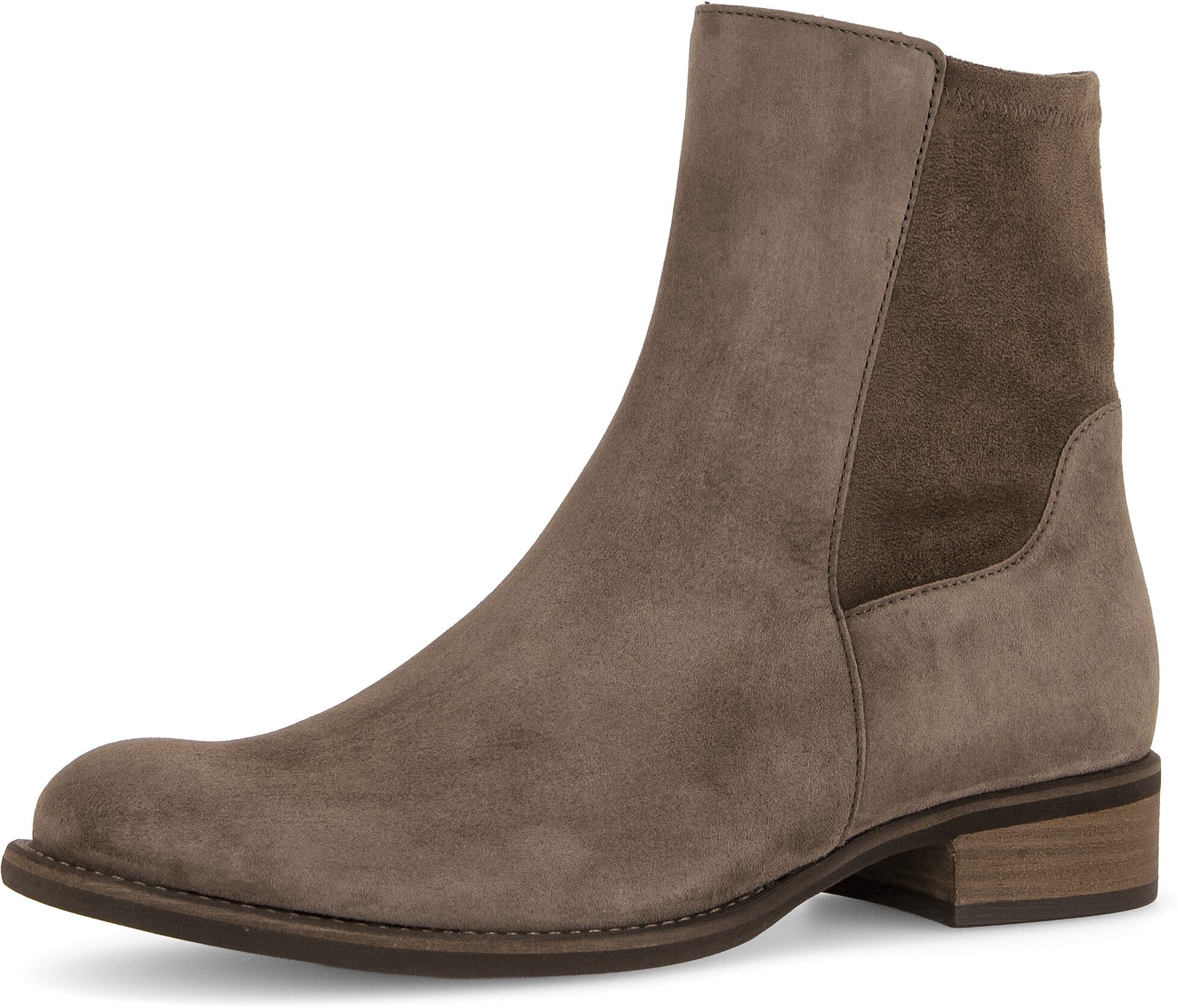 Stiefelette GABOR, Damen, Gr. 35, Textil, braun (taupe), Textil, Veloursleder, Veloursleder, unifarben, Schuhe Stiefelette, Blockabsatz, Boots mit herausnehmbarer Innensohle