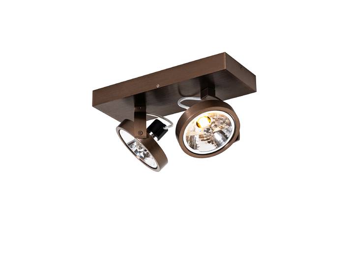 Spot design bronze foncé 2 lumières orientables et inclinables -