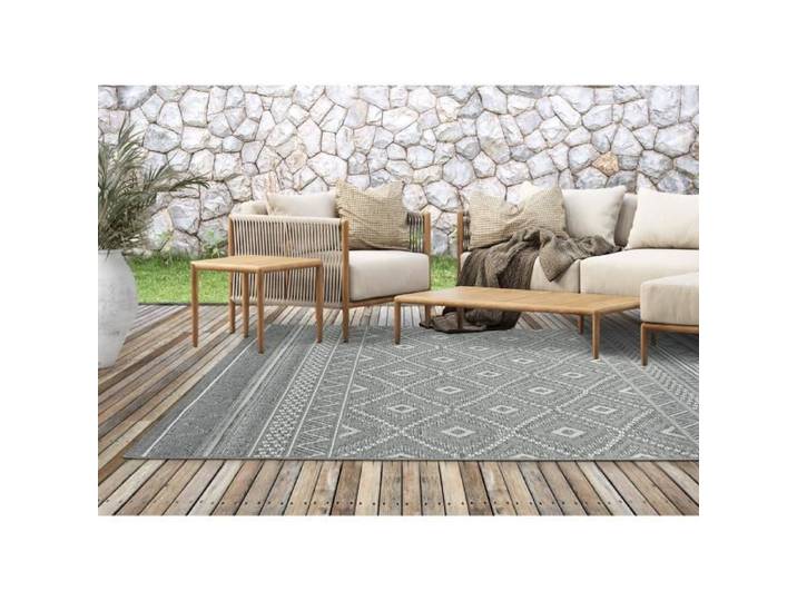 Tapis de Salon ou Terrasse - THE CARPET - Calgary - Gris - 160x220 cm - Intérieur/Extérieur