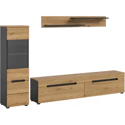 Wohnwand Canu Eiche Artisan/Basalt Grau