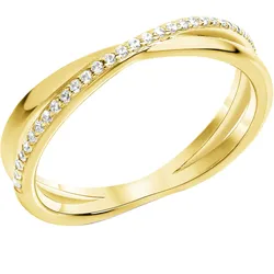 Celesta Silber Ring Silber 925 vergoldet mit weißen Zirkonia-Steinen