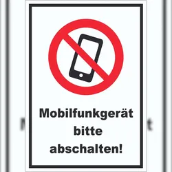 HB-Druck Smartphone Handy aus Mobilfunkgerät abschalten Aufkleber A7 (74x105mm)