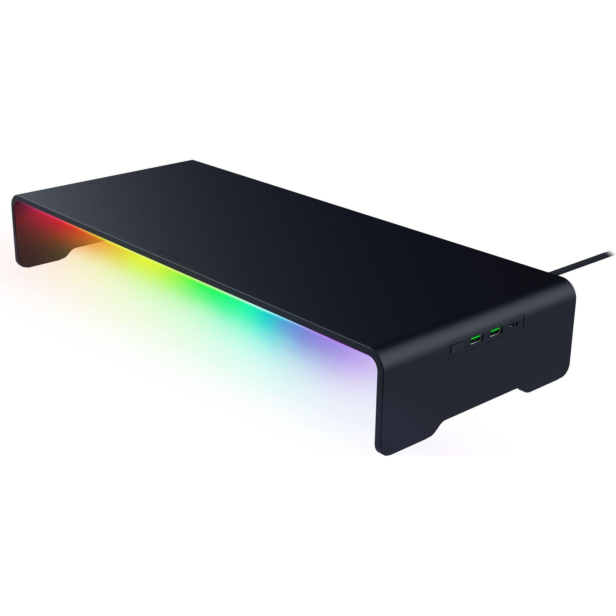Razer Monitor Stand Chroma - Aluminium-Monitor-Ständer mit 4-fach-USB-C-Hub, Powered by Razer Chroma™ RGB RC21-02320100-R3M1