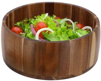 MegaChef 9.75 Inch Large Acacia Wood Large Salad Serving Bowl
