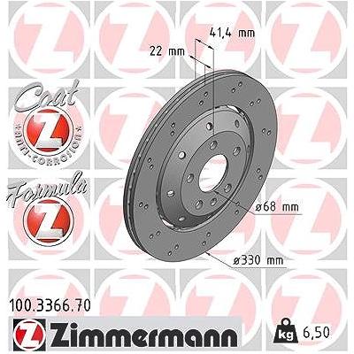 Zimmermann Bremsscheibe [Hersteller-Nr. 100.3366.70] für Audi