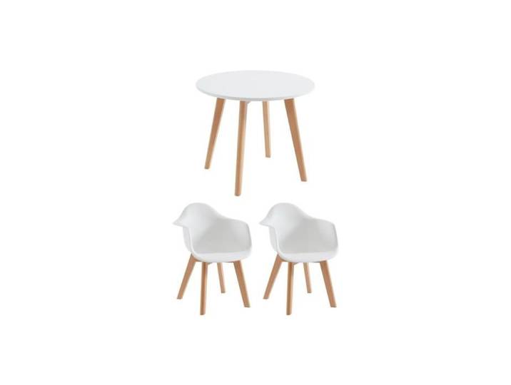 Ensemble table enfant LOULOUNE + 2 chaises POUPINETTE - Blanc