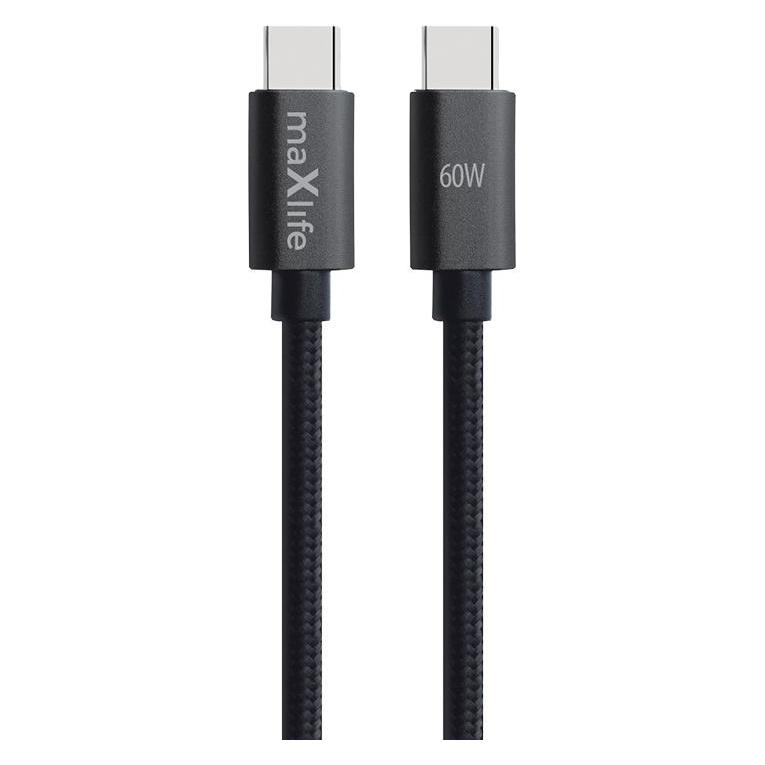 Maxlife MXUC-12 cable USB-C - USB-C 2,0 m 60W black (2 m, USB 2.0, 60 W) (56265081)