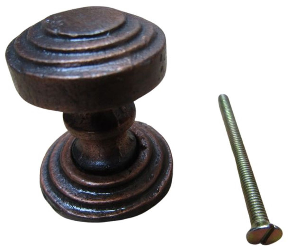Antique Copper Kastknop met Achterplaat 32mm