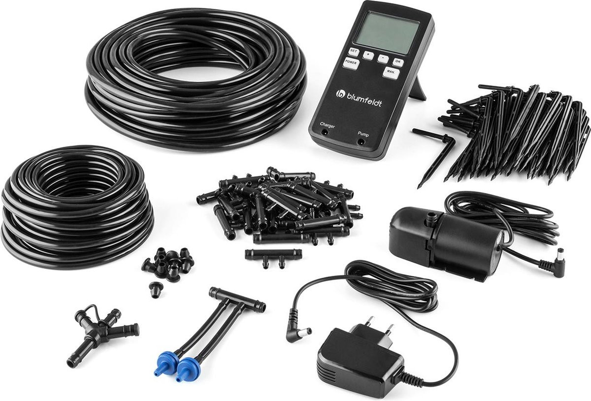 Blumfeldt Greenkeeper automatisch bewateringssysteem met 12V pomp voor tot 60 potplanten, zwart