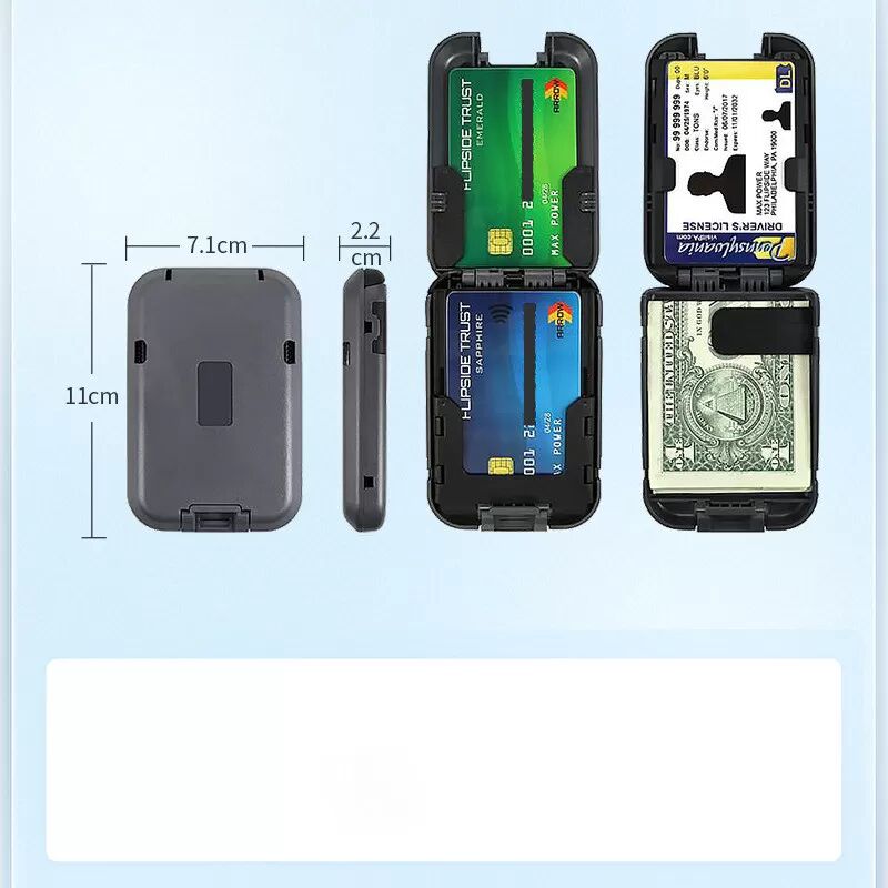 INF Porte-cartes en métal avec blocage RFID Gris