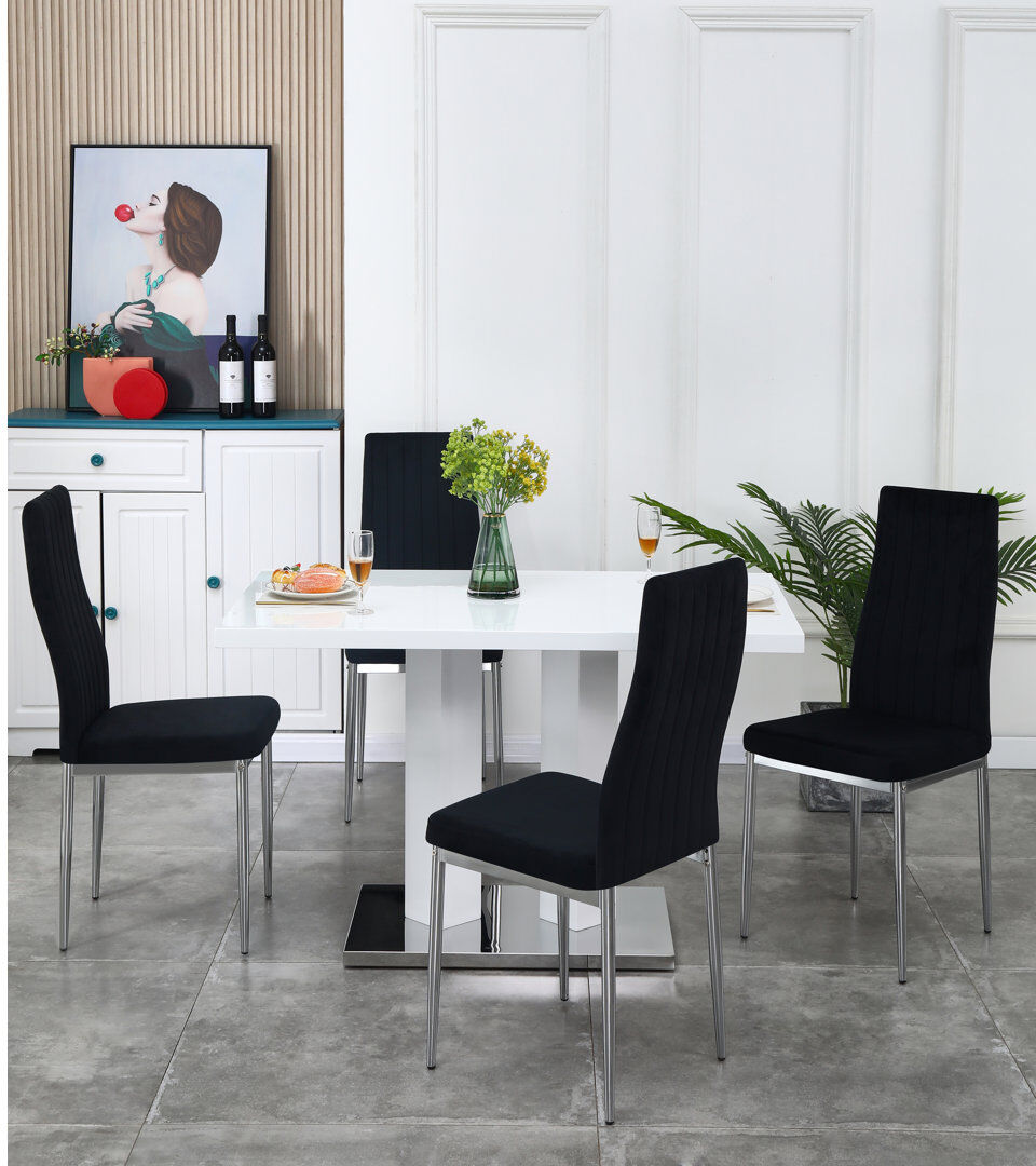 Ebern Designs Brittlynn 4 -Person Dining Set Black 4