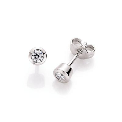 Paar Ohrstecker SMART JEWEL "schlicht, Zirkonia in Zargenfassung, Silber 925" Gr. 1,5, silber, Ohrringe, Damen, ca. Ø 5mm, Silber 925 (Sterlingsilber)
