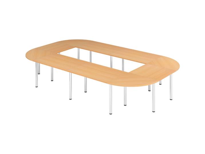 Besprechungstisch Office Buche 400 x 240 cm - Farbe: Buche/Chrome - Besprechungstisch