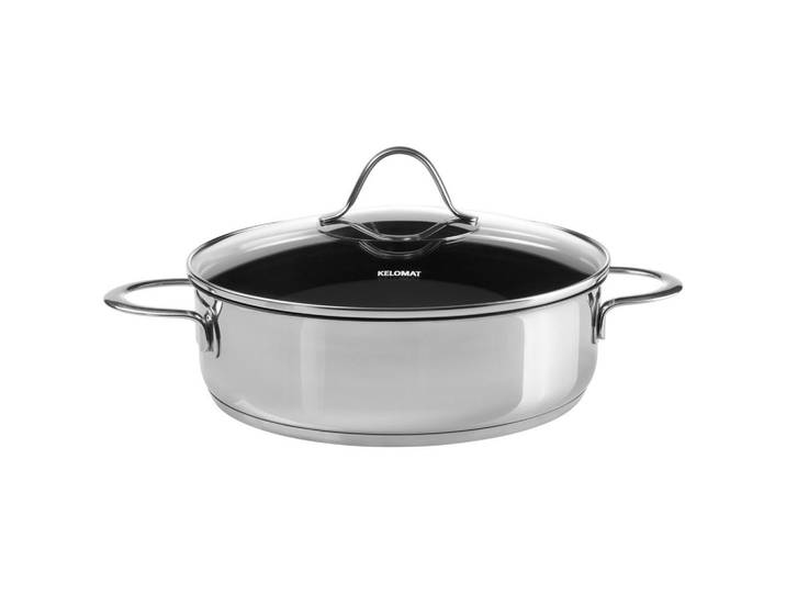 Kelomat Kochtopf, Silberfarben, Glas, 4 l, backofengeeignet, rostfrei, optimale Wärmeverteilung, Kochgeschirr, Töpfe, Kochtöpfe