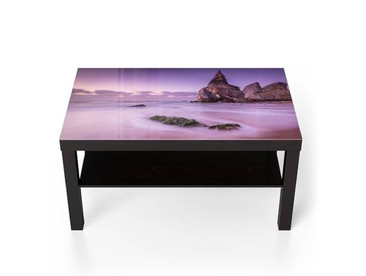 DEQORI Glastisch schwarz groß 90x50 cm Motiv Dämmerungswächter ausgefallener Beistelltisch aus Glas Hochglanz Couchtisch fürs Wohnzimmer moderner Couch Tisch mit Design