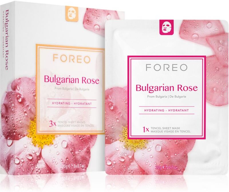 FOREO Farm to Face Sheet Mask Bulgarian Rose moisturising face sheet mask 3x20 ml