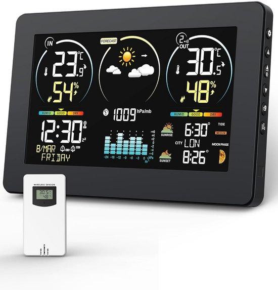 Draadloos Weerstation voor Binnen en Buiten met Buitensensor voor Temperatuurmeting