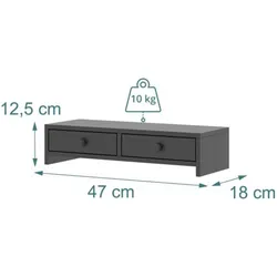 Relaxdays Monitorständer, Monitor Erhöhung, Schwarz