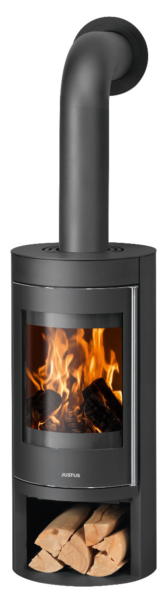 Justus | Kaminofen | Mino 2.0 | 5,5 kW | Top Stahl Schwarz