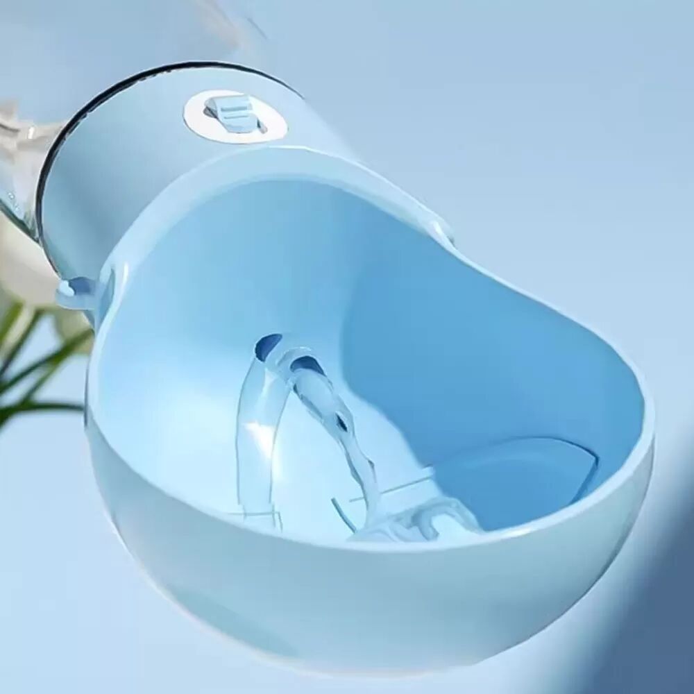 INF 380ml Tragbare Haustier-Wasserflasche für Spaziergänge im Freien - Auslaufsicherer Reise-Wasserspender Grau