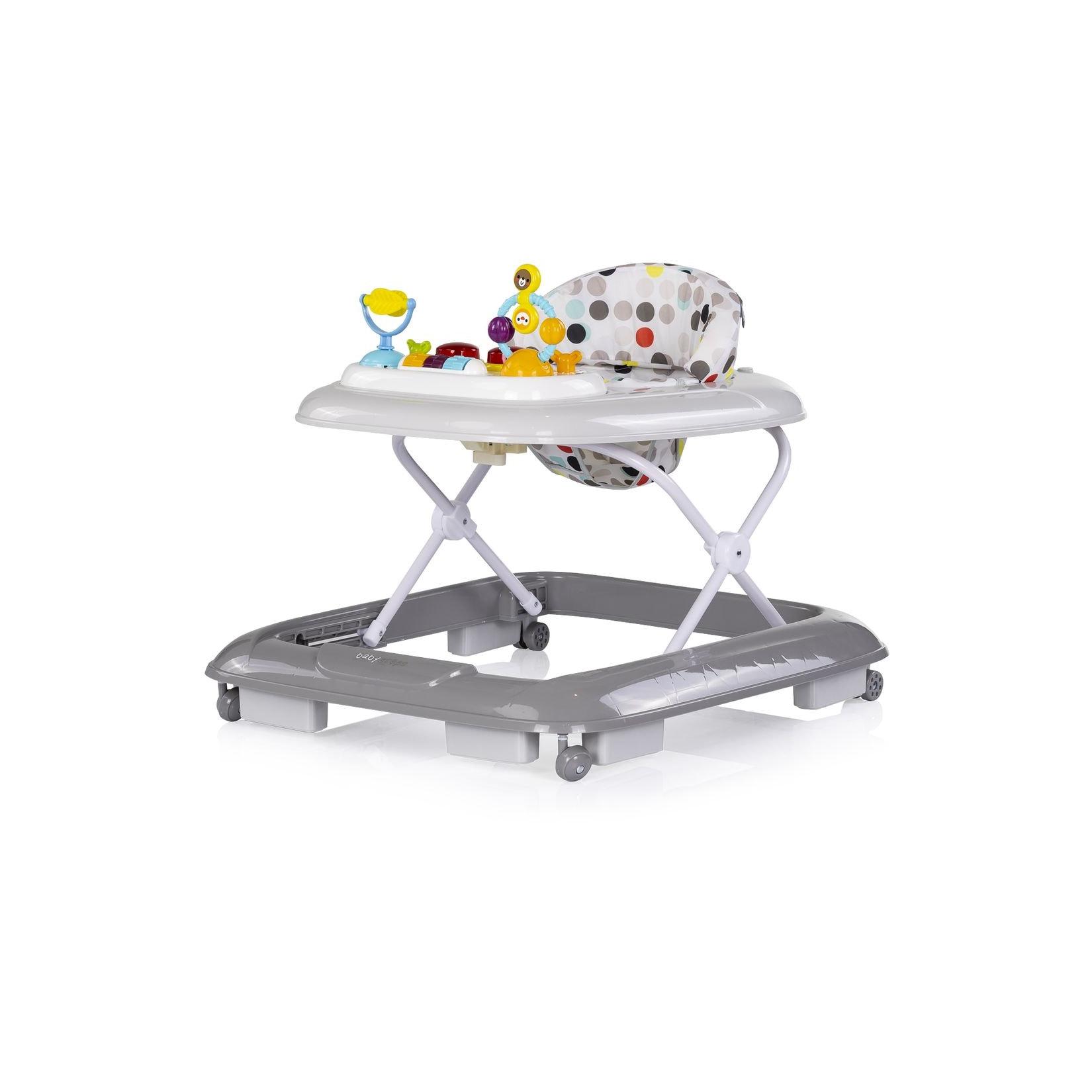 Chipolino Lauflernhilfe Baby Steps Musik Spielpanel Räder Stopper klappbar Licht grau