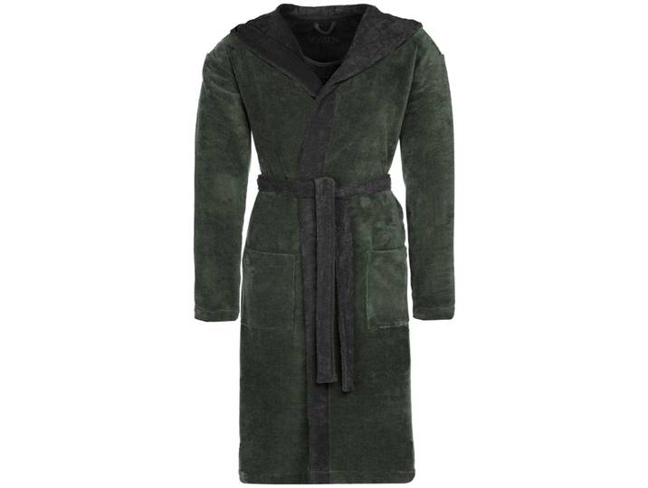 Vossen Bademantel Poppy XL green/anthrazit Polyester XL