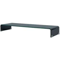 Helloshop26 - TV-Möbel Anrichte TV Fernseher praktisches Design Monitorständer 100  cm Glas schwarz