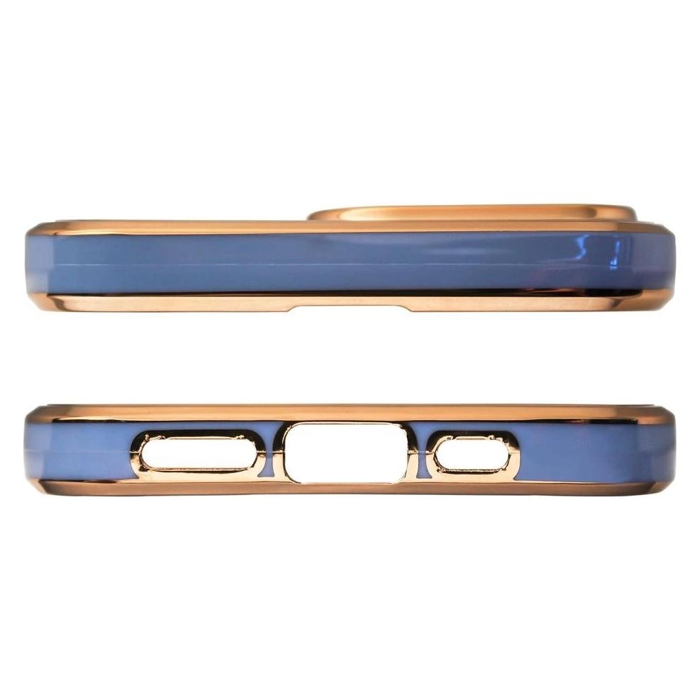 Hurtel Lighting Color Hülle für Samsung Galaxy A73 5G Gold Frame Gel Cover Blau (Samsung Galaxy A73 5G) (1404978613)