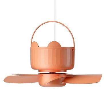 Inspired Living WhisperCool USB Ceiling Fan With Timer & 3 Speed Control For Baby Rooms And Small Spaces orange