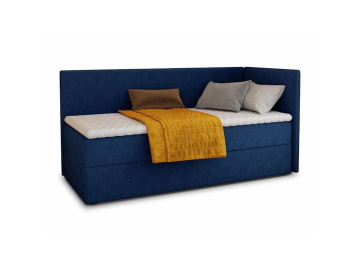Sofnet Boxbett Flame - 100x200 - blau (Kronos 09, Velvet - Kronos), Blau, H3, Rechteckig, 100x200 cm, Schlafzimmer, Betten, Boxspringbetten