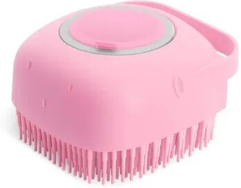 Multisell Products Hub Soft Silicone Rubber Cat Grooming Comb For Bathing Gentle Massage & Shampoo Scrubber pink