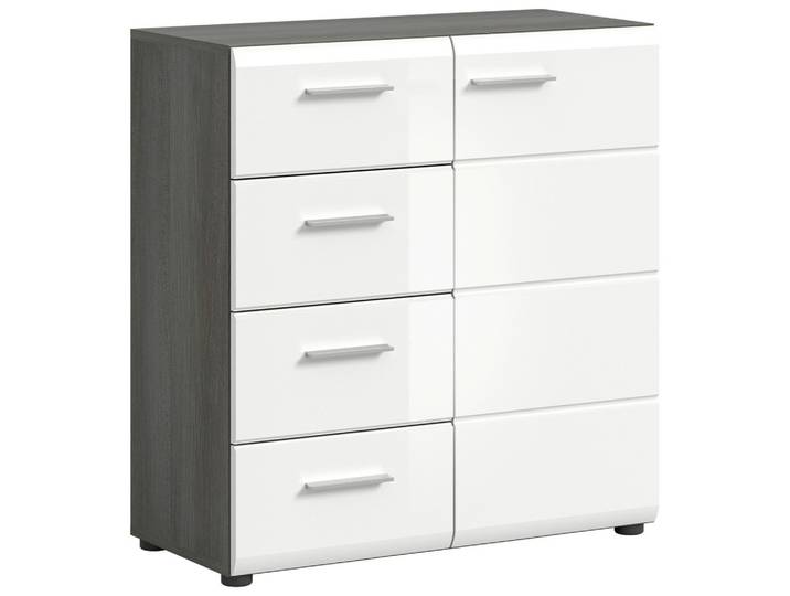 Kommode Salsa ca. 80x85x37 cm Weiß/Rauchsilb