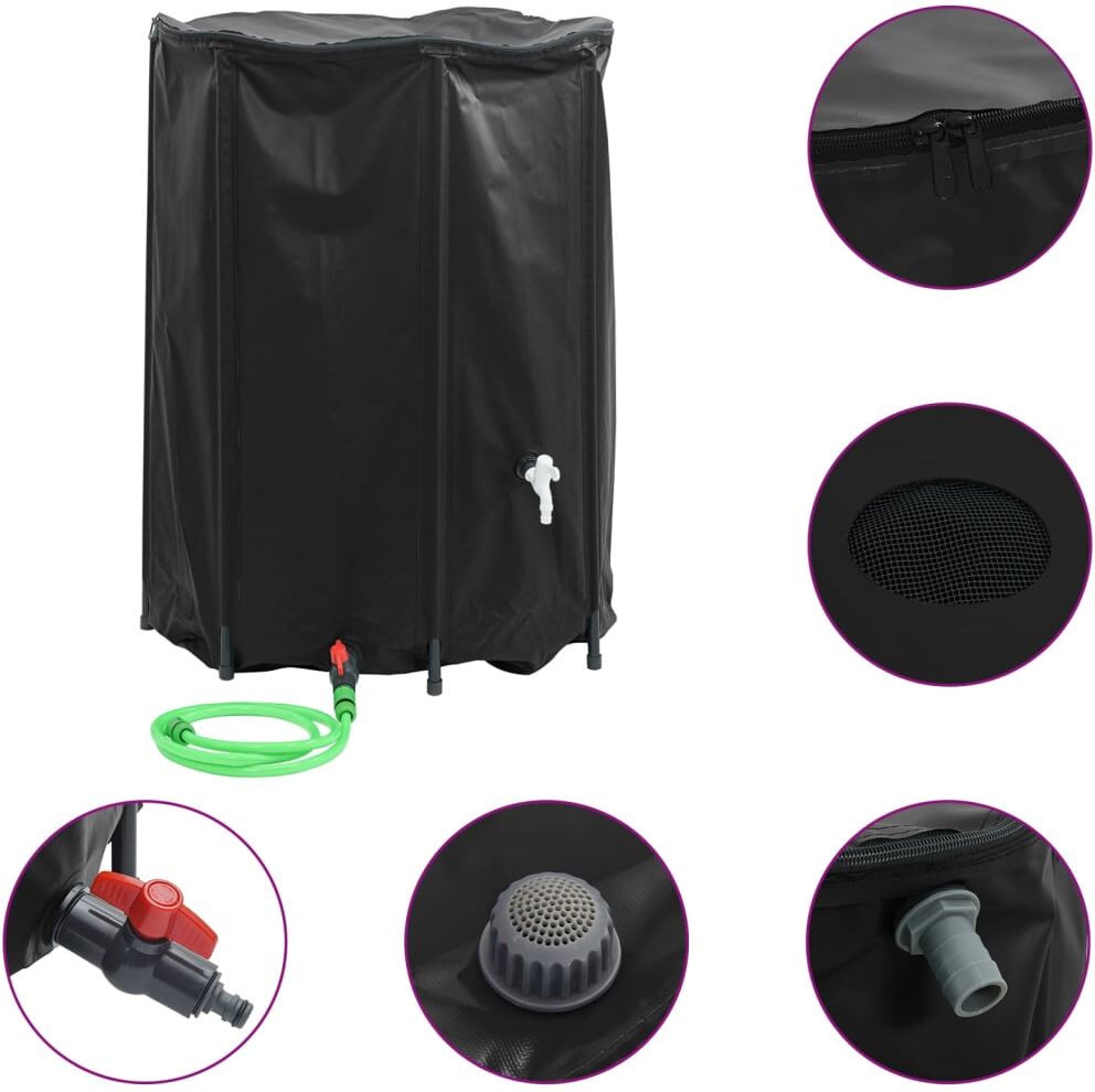 vidaXL Réservoir d'eau avec robinet pliable 1350 L PVC