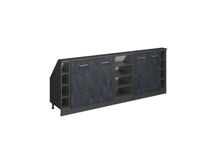 Vicco Kommode Rion, Schwarz Beton/Anthrazit/Anthrazit, 5er Set (5 St)