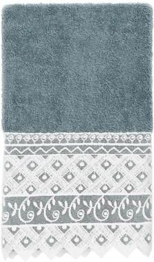 Authentic Hotel and Spa 100% Turkish Cotton Aiden White Lace Embellished Hand Towel