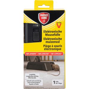 Protect-Home Mausefalle 86601857, mit Batteriebetrieb, Elektrofalle aus Kunststoff, für bis zu 100 Mäuse pro Ladung
