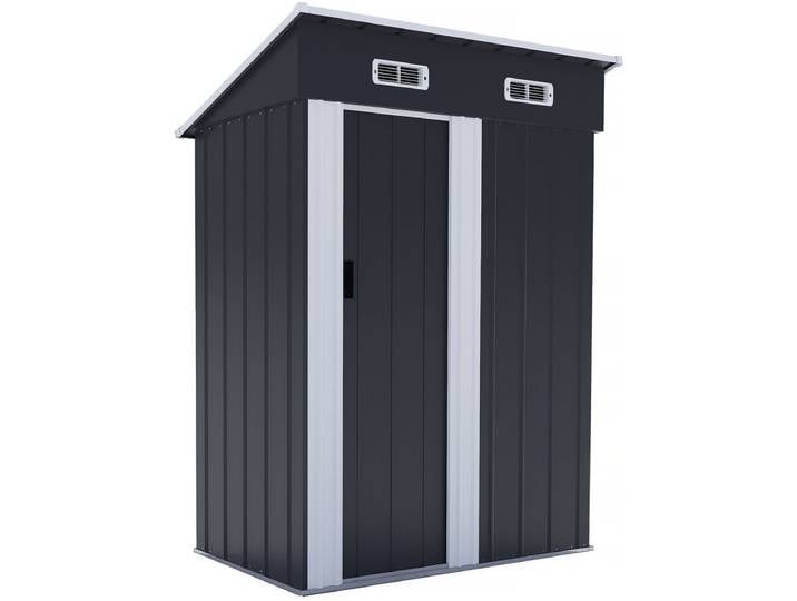 Abri de jardin métal porte coulissante Memphis - 1,36 m² - Gris