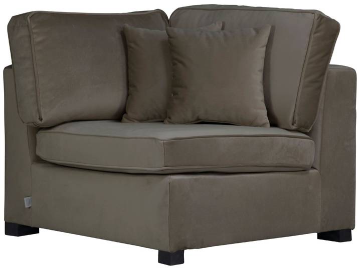 Sofaelement, Samtoptik, Taupe, 100×100 cm, Modular, Klassisch, Home Affaire