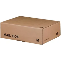 VEPATIM 20x Versandkarton 331x241x104mm MAILBOX M mit Steckverschluss wiederverschließbar braun
