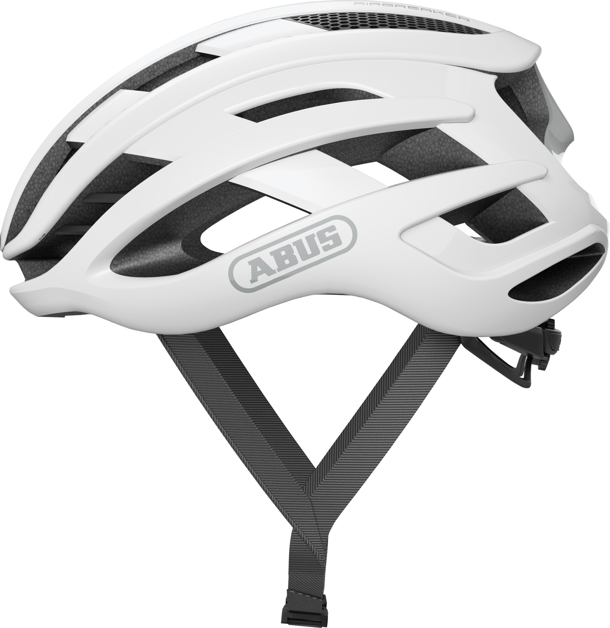 ABUS Rennradhelm AirBreaker - High-End Fahrradhelm für den professionellen Radsport - für Jugendliche und Erwachsene - Helm für Damen und Herren - Weiß, Größe L (59-61 cm)