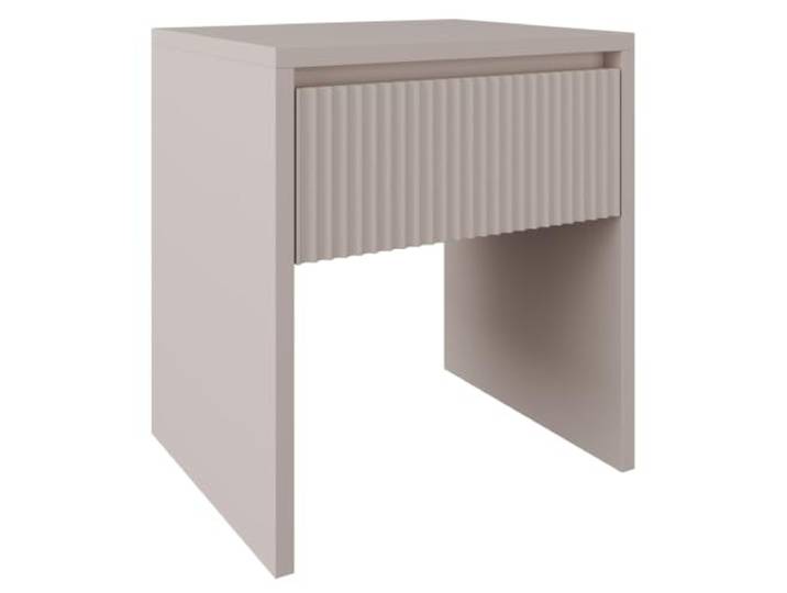Selsey Nachttisch 45 x 37 x 50 cm Taupe Tip-on-Mechanismus, Geriffelte Front, Griffloses Design